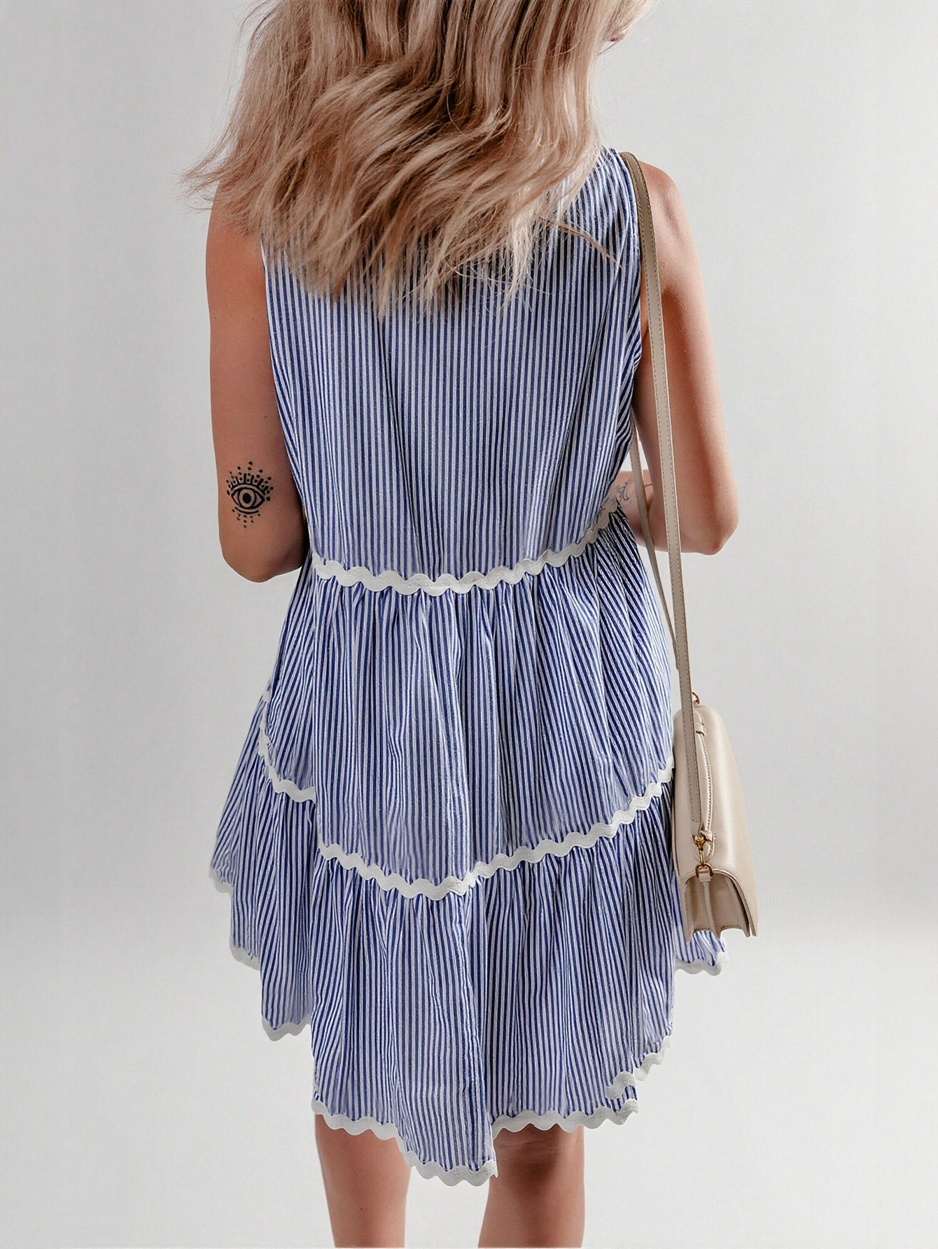 Striped Tiered Mini Dress
