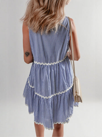 Striped Tiered Mini Dress