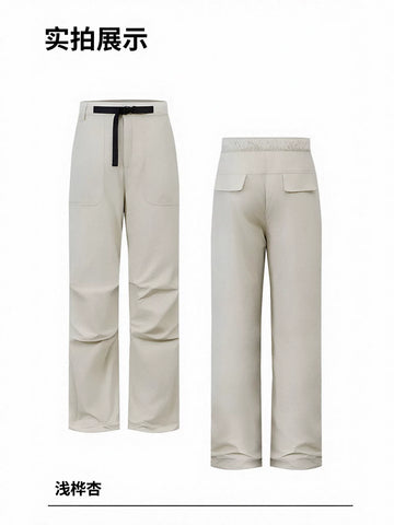 High Waisted Casual Belted Pants
