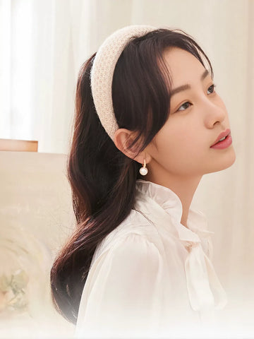 Elegant Minimalist Pearl Hoop Earrings