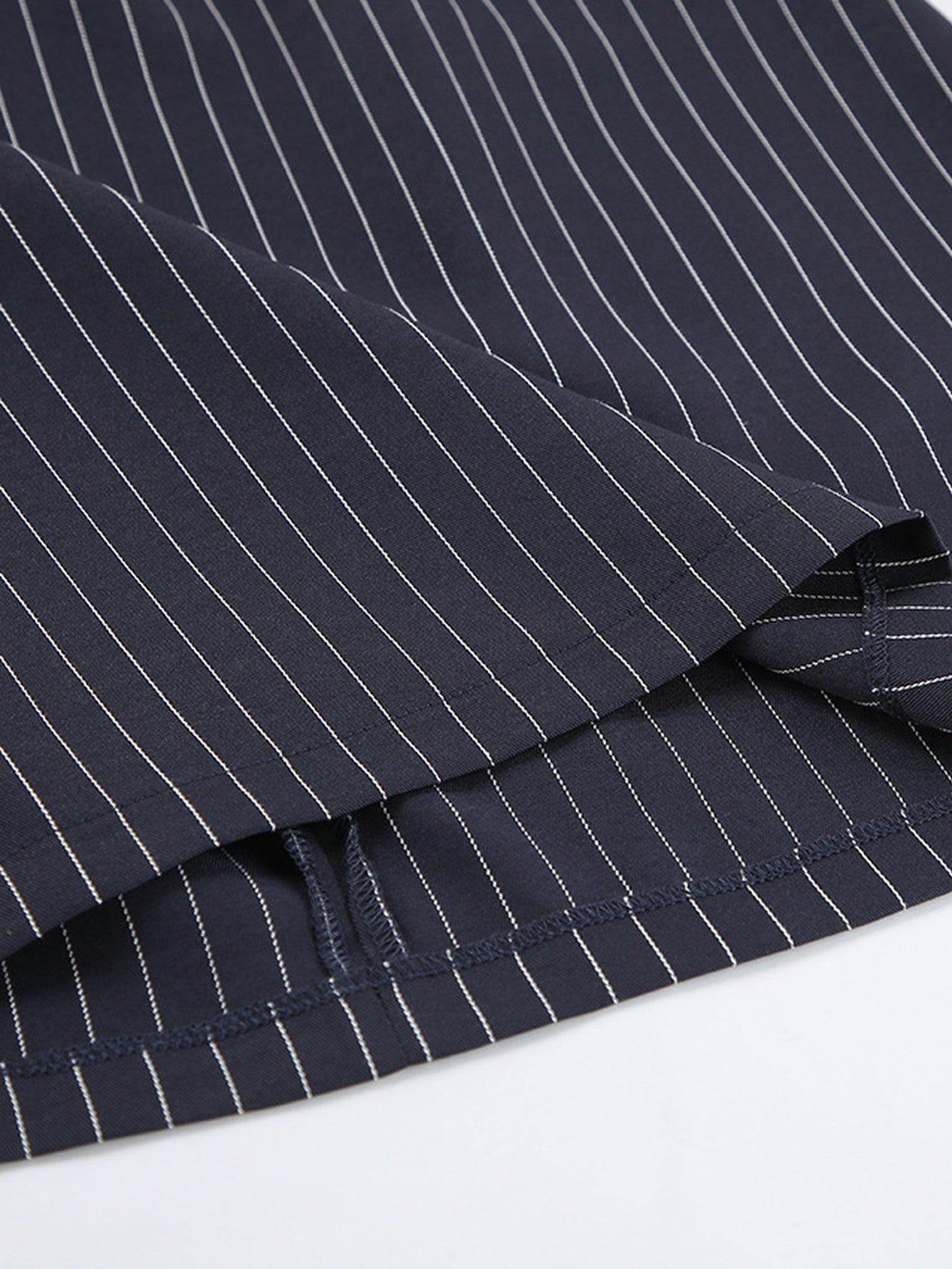 Pinstripe Chic Blazer Skirt Set
