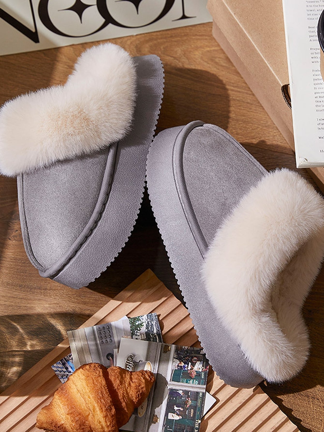 Cozy Faux Fur Platform Slippers