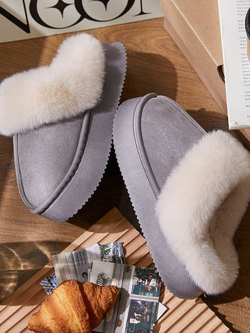 Cozy Faux Fur Platform Slippers