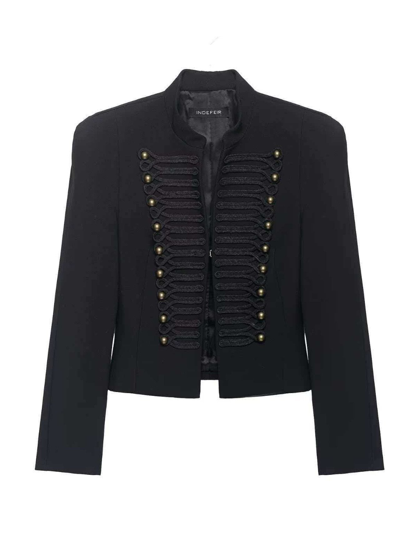Elegant Military Inspired Cropped Jacket