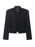 Elegant Military Inspired Cropped Jacket