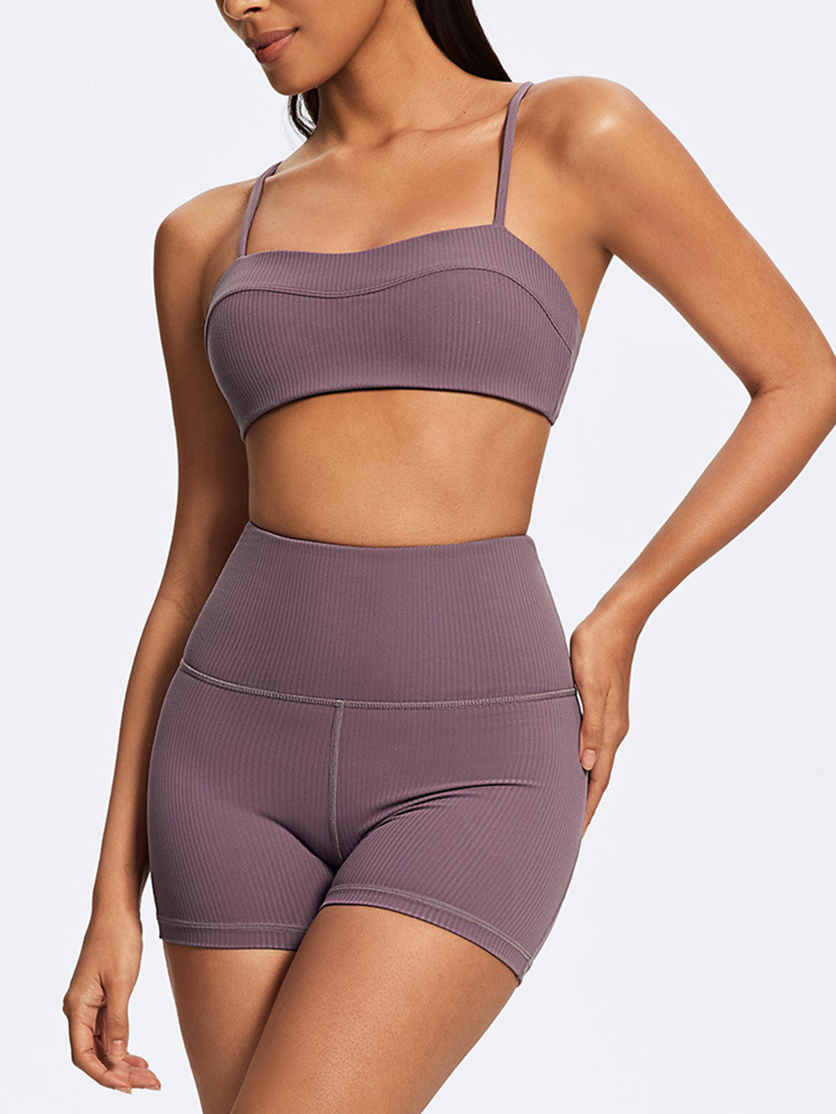 Seamless Ribbed High Waist Yoga Set