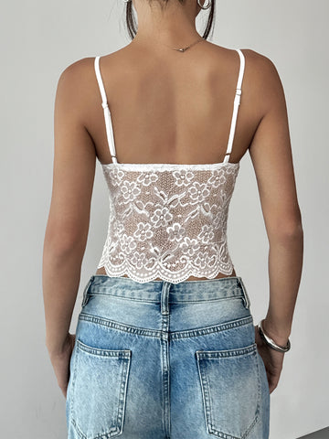 Lace Trim Hem Sweet Sexy Camisole