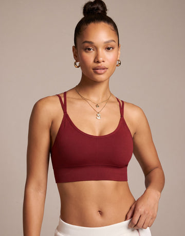 Dual-Strap Breathable Athletic Sports Bra