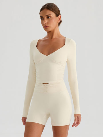 Sculpting Sweetheart Neckline Workout Short Set