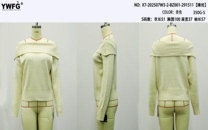 Off Shoulder Folded Collar Sweater