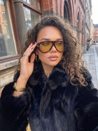 Handcrafted Luxury Oversized Black Sunglasses
