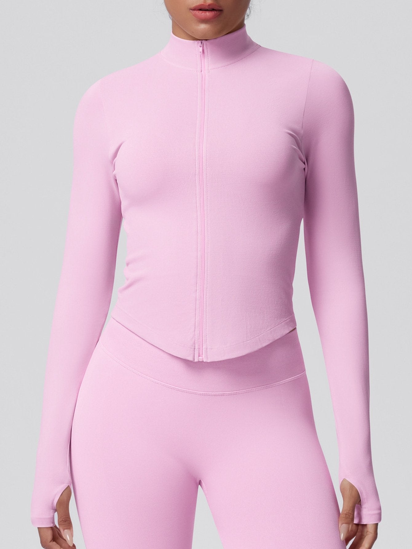 Seamless Fitted Thumbhole Athletic Jacket