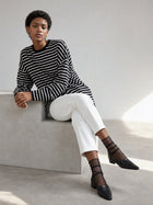 Oversized Striped Side Slit Tee