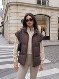 Oversized Padded Stand Collar Vest