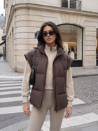 Oversized Padded Stand Collar Vest