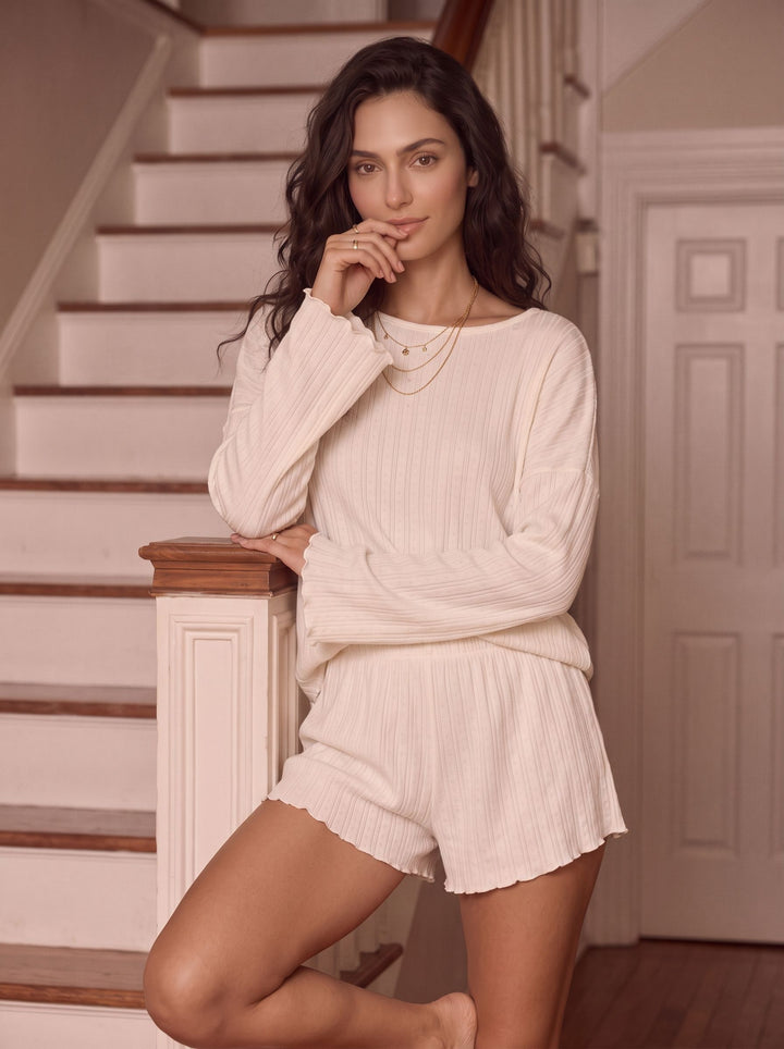 Cozy Ribbed Lettuce Edge Lounge Set