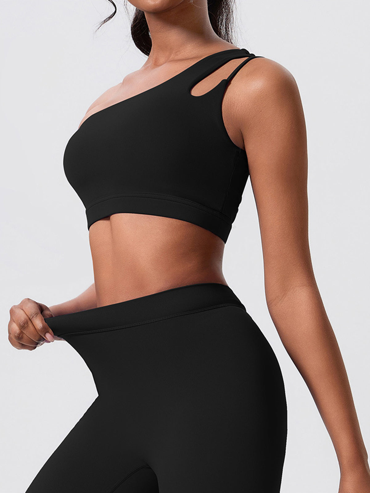Seamless One Shoulder Yoga Workout Set