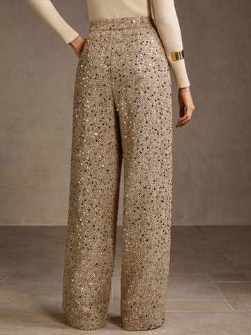 Sparkly High Waisted Wide Leg Pants