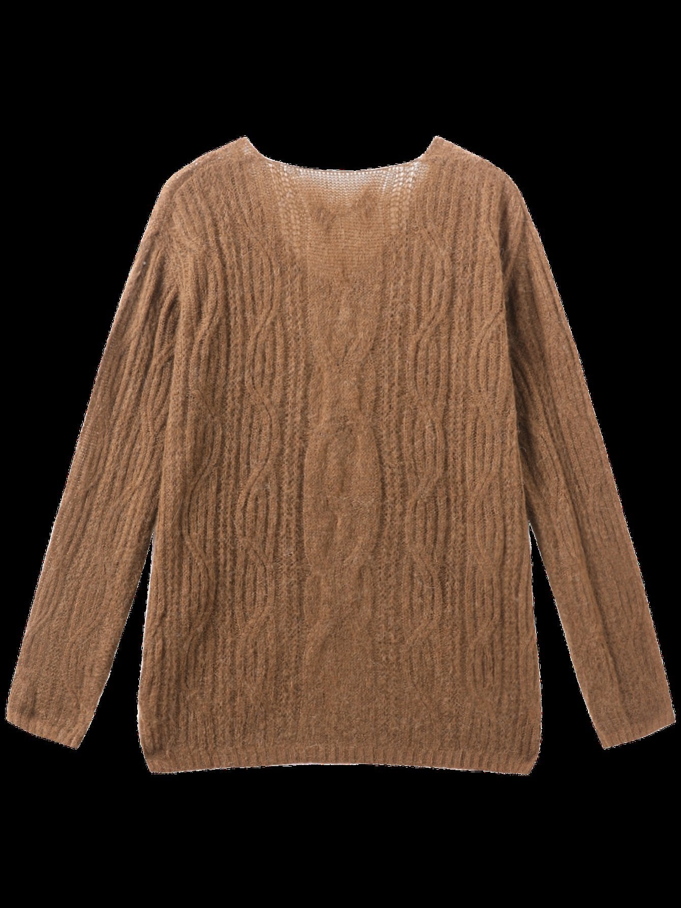 Cozy Textured V Neck Sweater