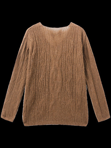 Cozy Textured V Neck Sweater
