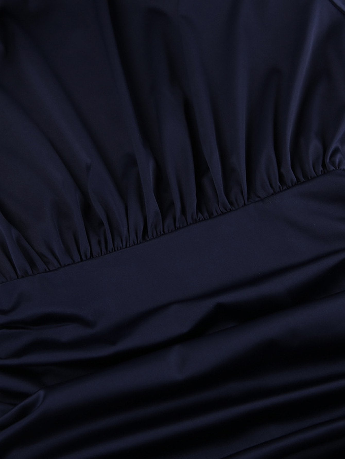 Padded Shoulder Ruched Mini Dress