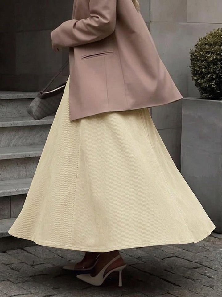 High Waisted Pleated Midi Skirt