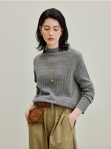 Soft Pure Wool Textured Pullover Sweater