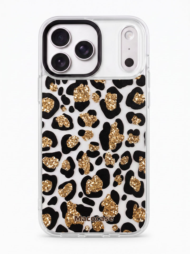 Gold Glitter Leopard Print Phone Case
