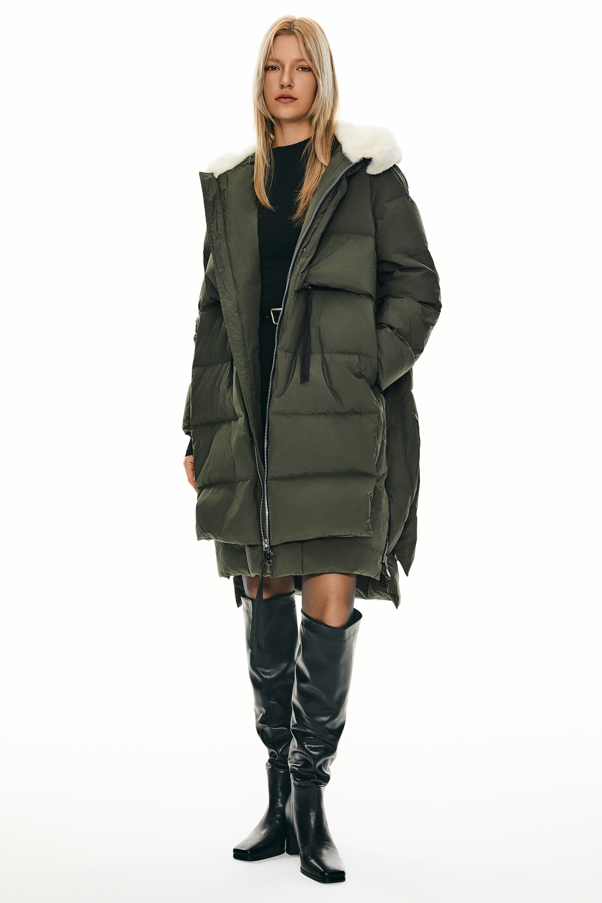 Faux Fur Hooded Puffer Coat