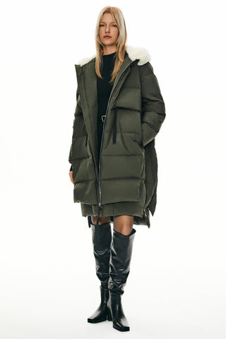 Faux Fur Hooded Puffer Coat