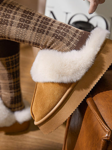 Cozy Faux Fur Platform Slippers