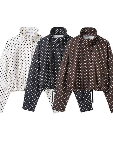 Polka Dot Cropped Jacket Set