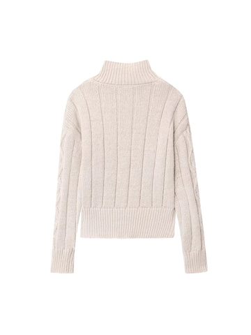 Cozy Cable Knit Zip Cardigan
