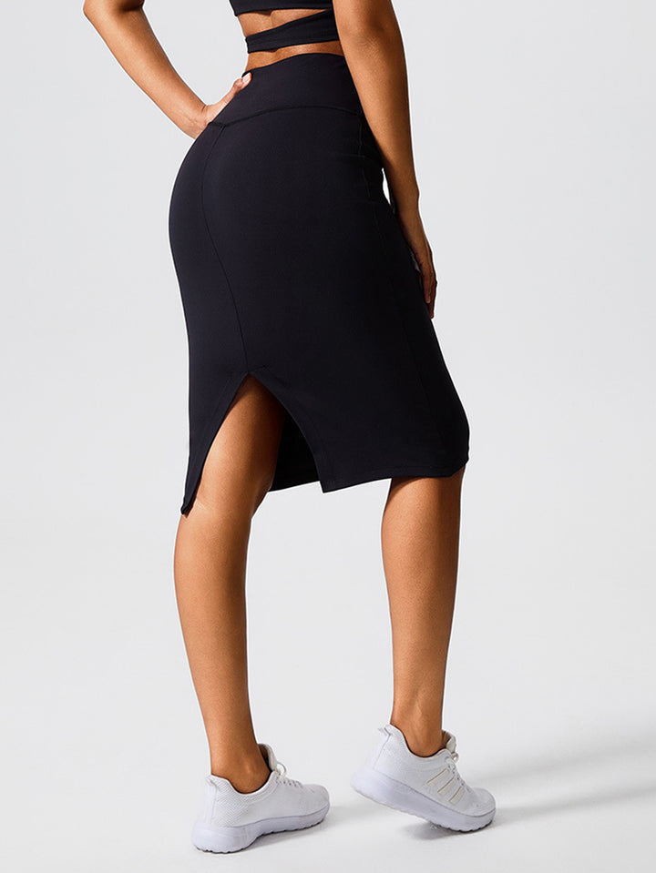 High Waisted Seamless Athletic Midi Skirt