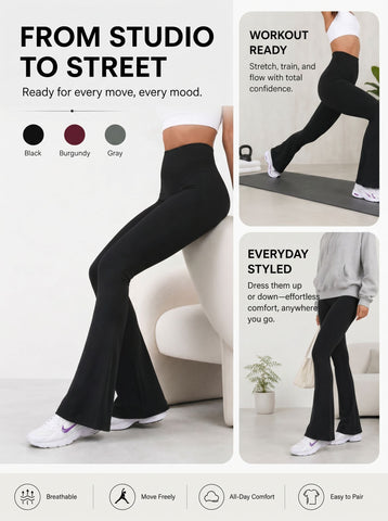 High Waisted Sculpting Flare Yoga Pants