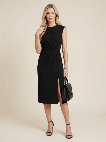 Twist Detail Midi Dress