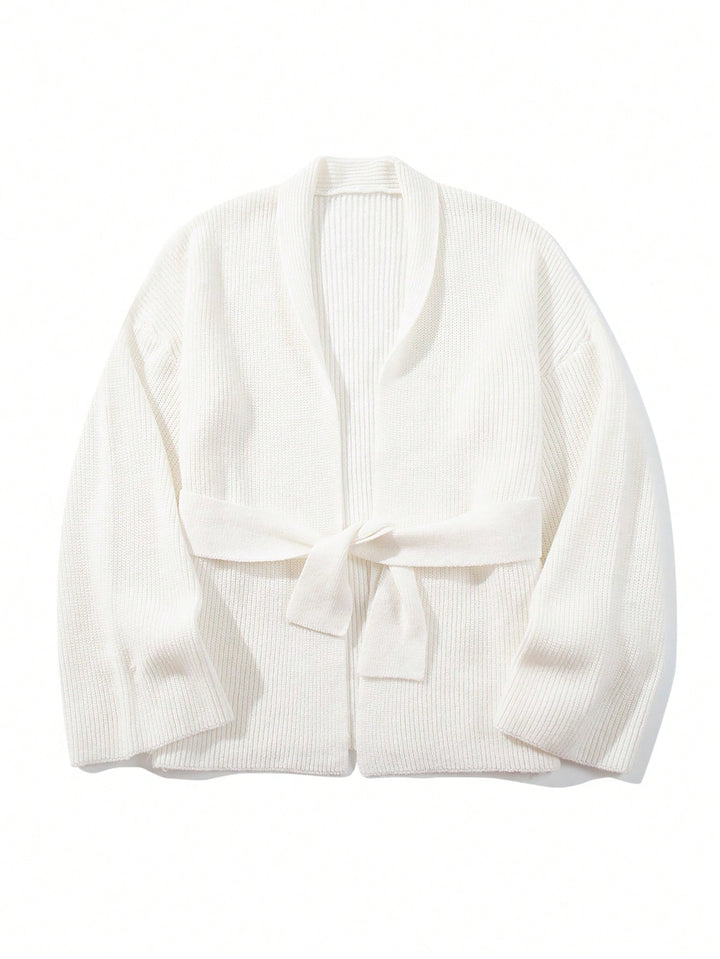 Cozy Belted Open Front Cardigan