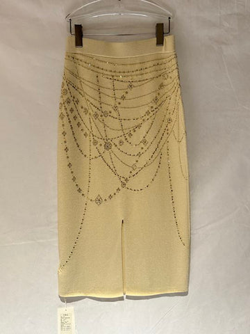 Embellished High Waist Pencil Skirt