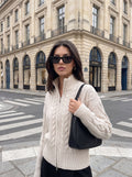 Cozy Cable Knit Zip Cardigan