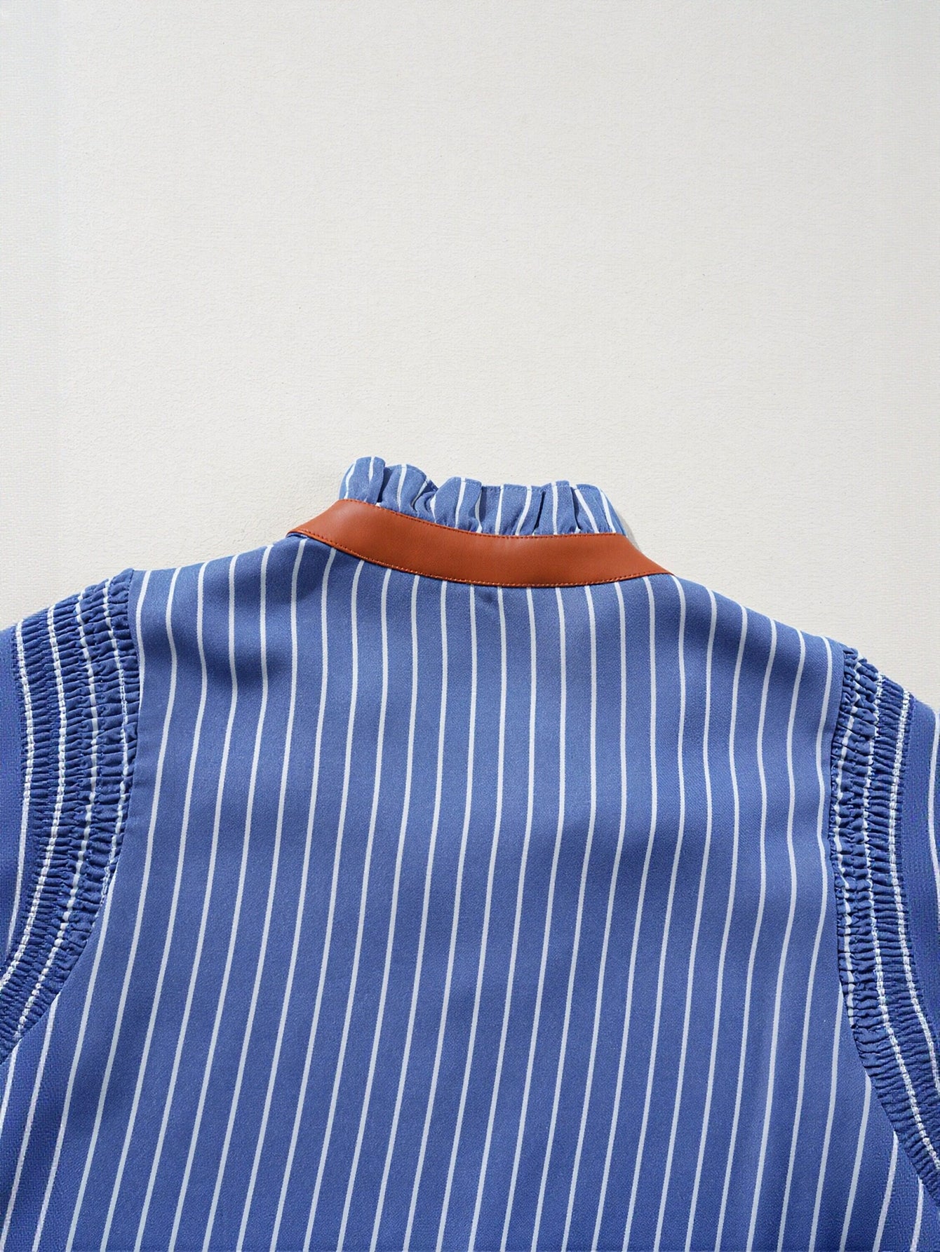 Ruffled Sleeve Striped Mini Dress