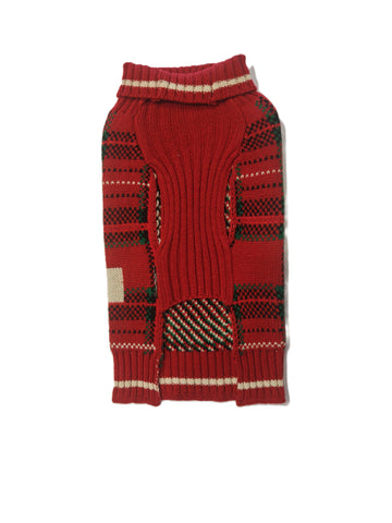 Cozy Plaid Reindeer Dog Sweater