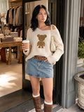 Oversized Teddy Graphic Knit Sweater