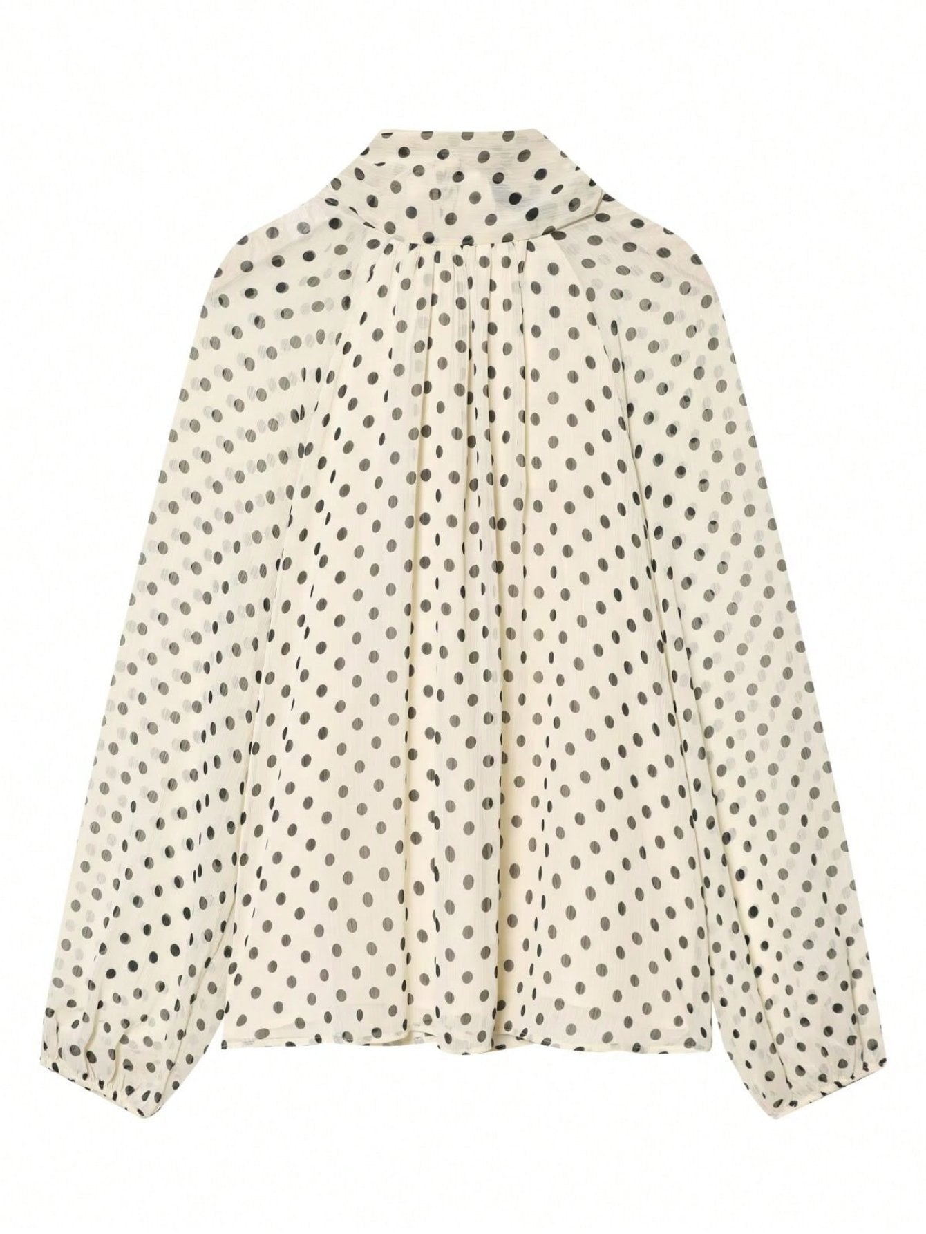 Elegant Polka Dot Bow Blouse