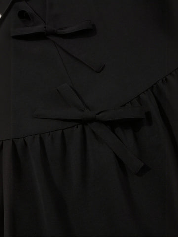 Tie Front Peplum Chiffon Blouse