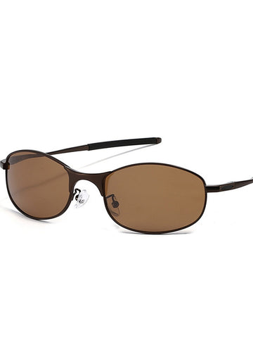 Metallic Silver Mirrored Oval Sunglasses