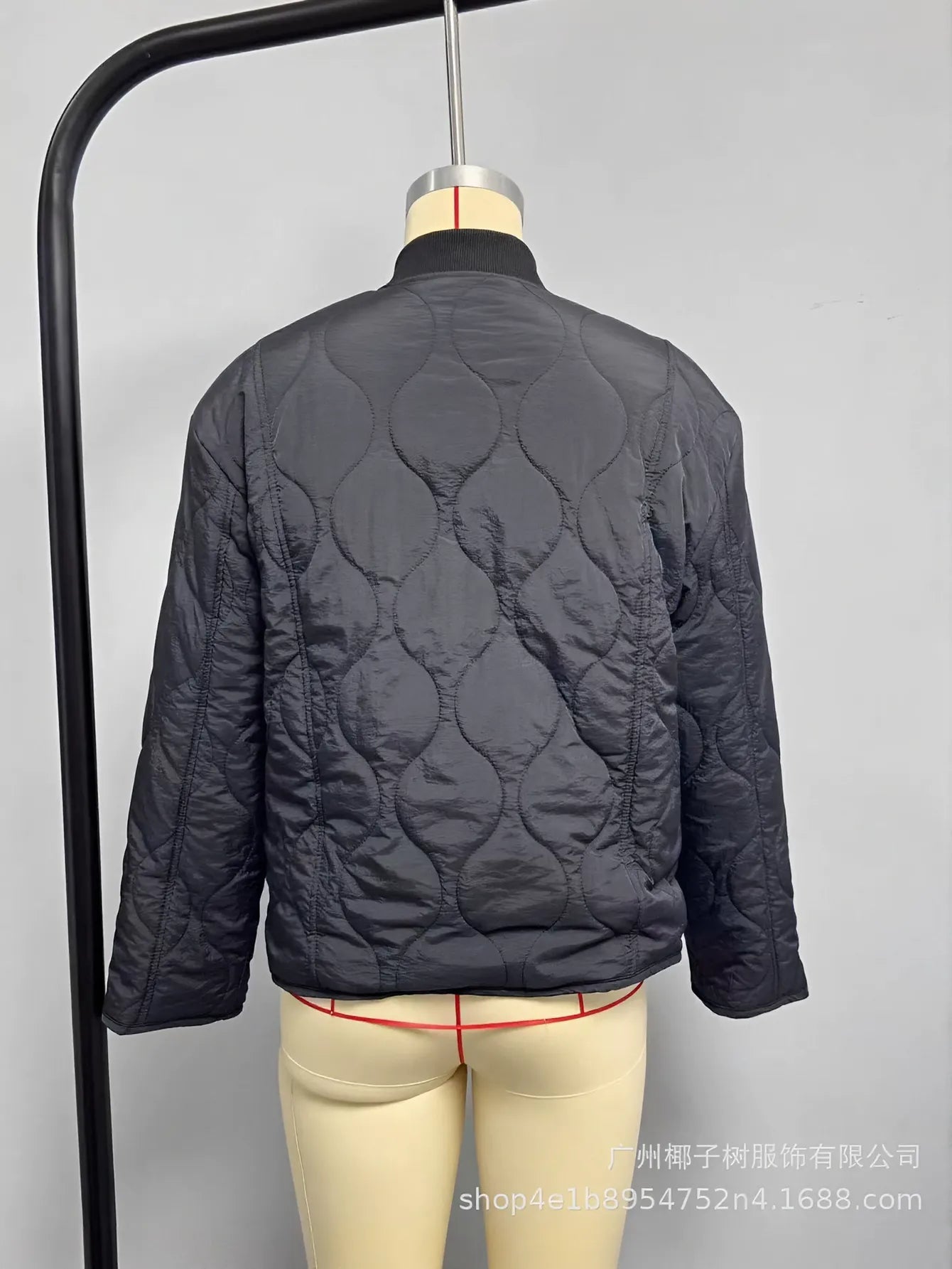Quilted Button Up Bomber Jacket