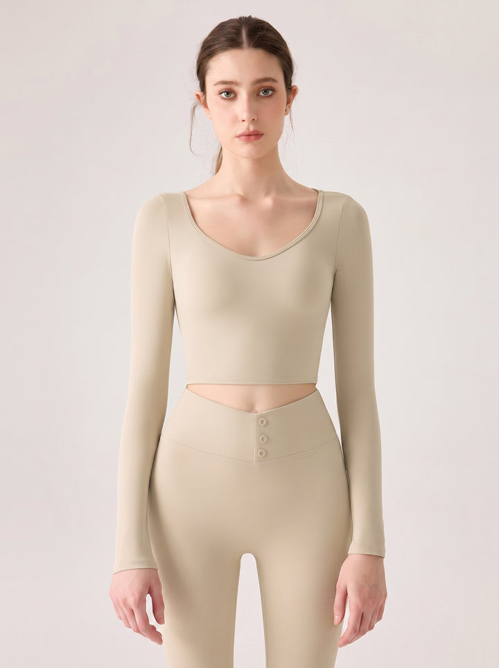 Seamless Sculpting Long Sleeve Crop Tee
