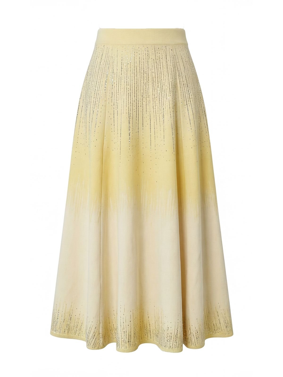 Shimmering Ombre High Waisted Midi Skirt