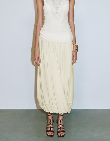 Urban Revivo Draped Skirts-Nude Beige