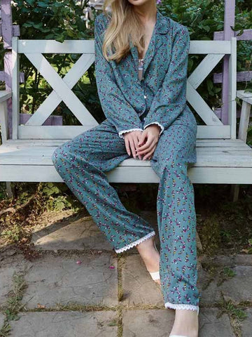 Soft Floral Button Down Pajama Set